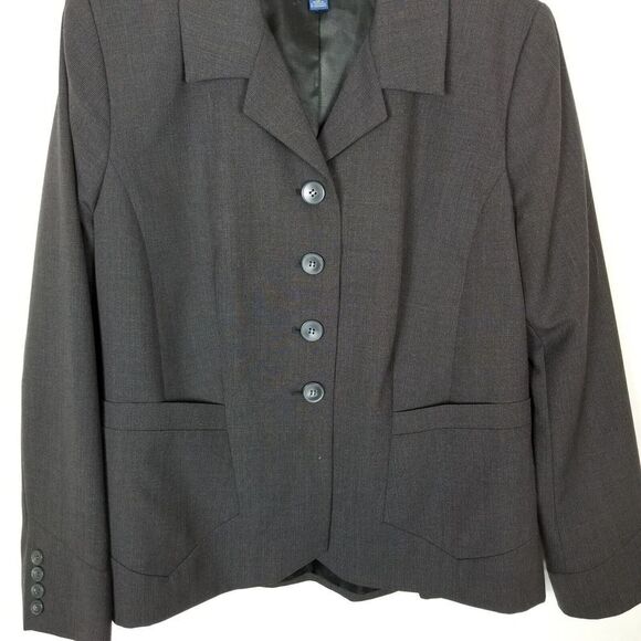 Pendleton Women 100% Virgin Wool Blazer Jacket Size 16 Button Up Gray Lined - Picture 4 of 6
